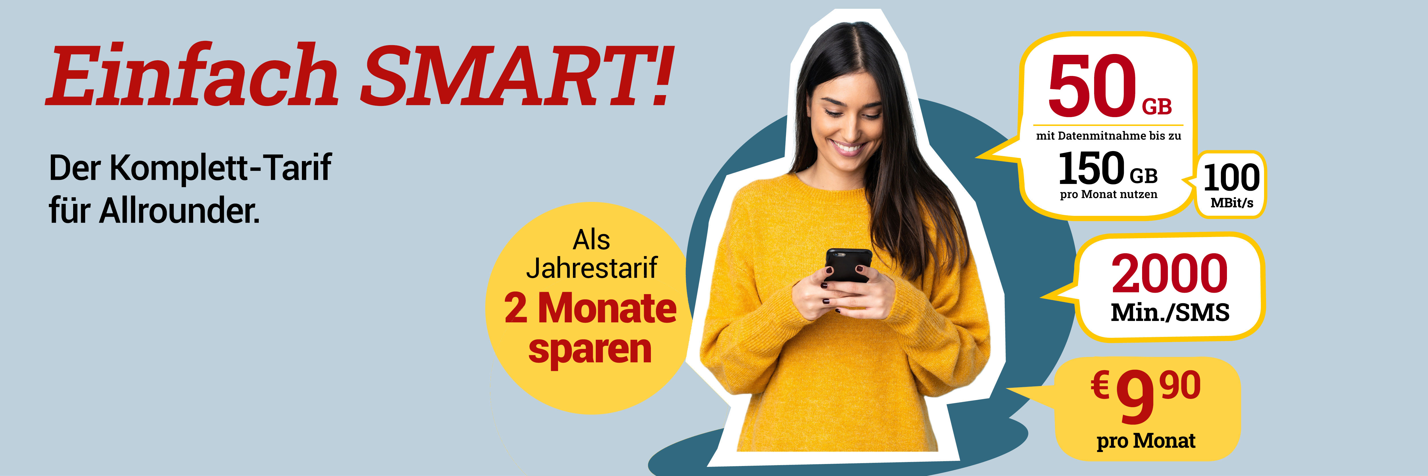 Der Komplett-Tarif für Allrounder um nur 9,90 Euro im Monat!